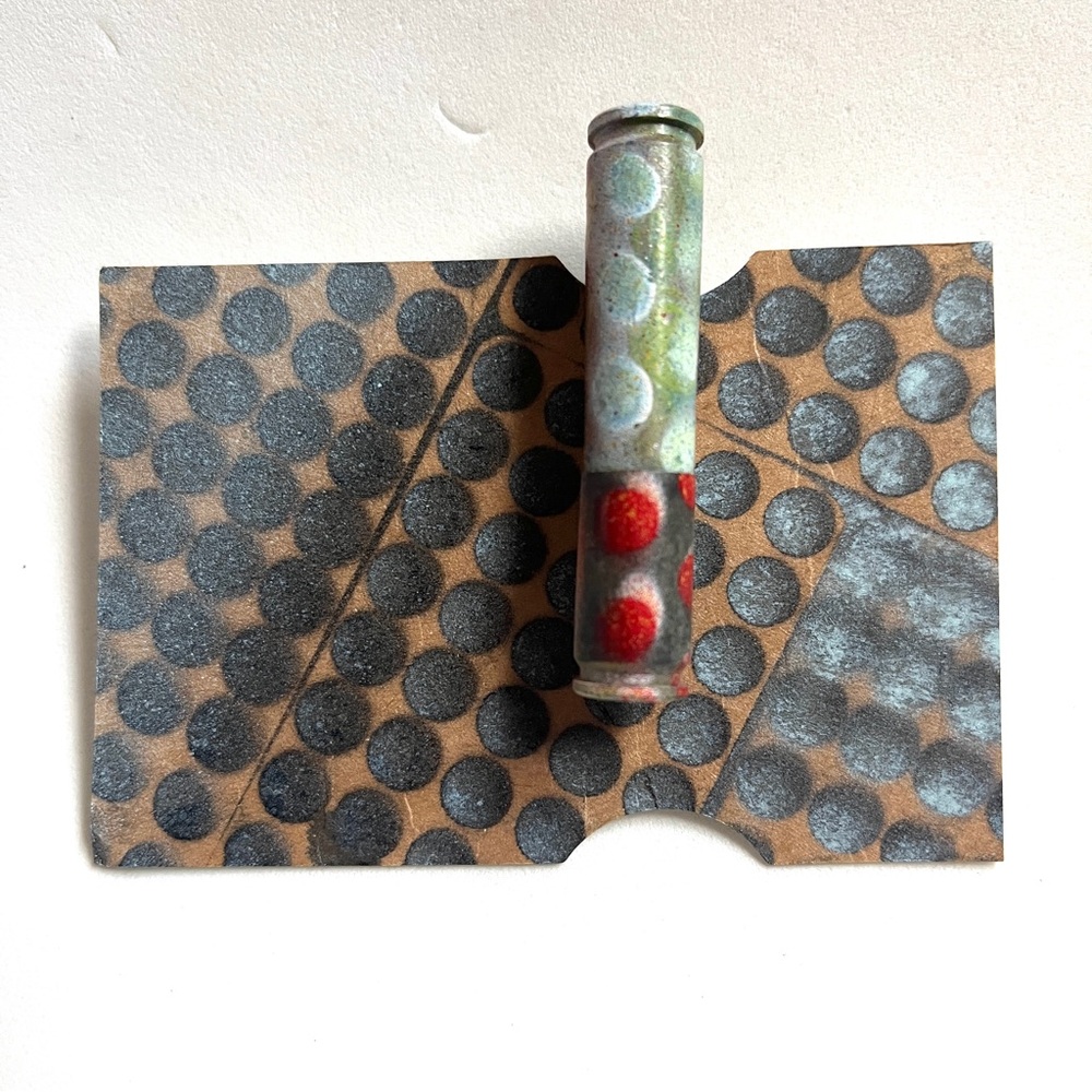 Artistic Polka Dot Brooch Clip- Multicolor- with Art Card.